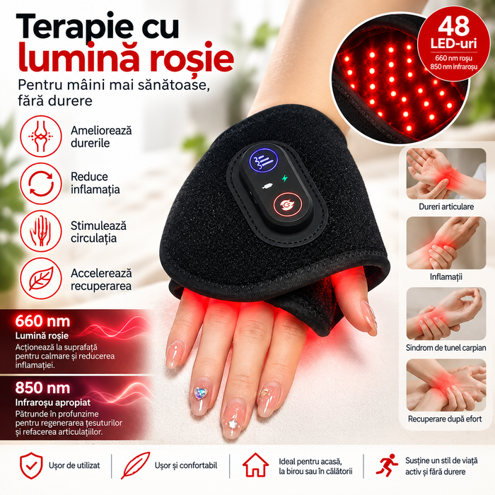 SanoAlint™ Wrist - Bandă cu lumină roșie & infraroșu