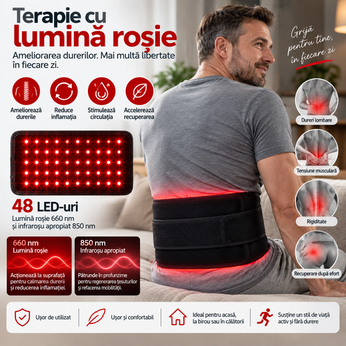 SanoAlint™ Lumbar Pro - Centură cu lumină roșie & infraroșu